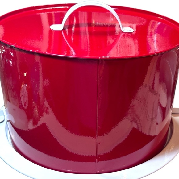 Bakery Red & White Metal Cake Saver with Dome - Picture 4 of 10